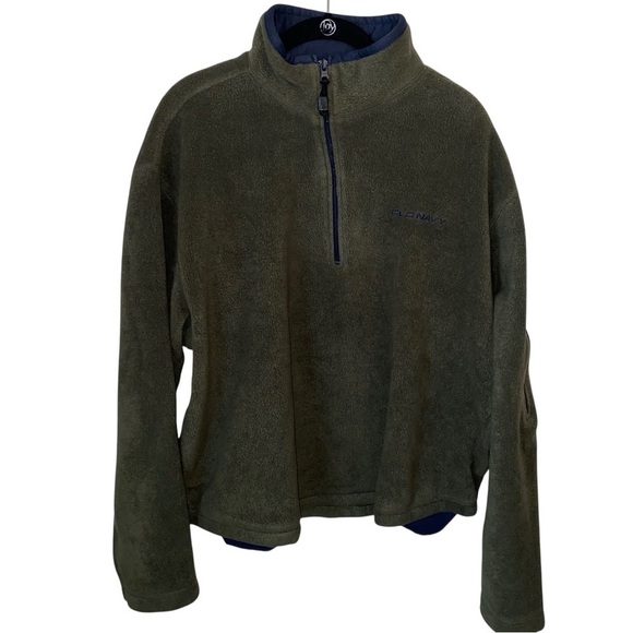 Old Navy 1/4 Zip Long Sleeve Men’s Pullover Olive Green Navy Size Large - Picture 1 of 5